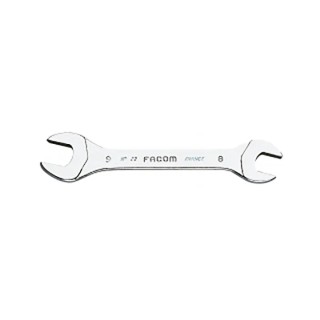 Facom Open End Spanner Metric Double Ended 10 to 13 mm², Satin Chrome Finish, 70mm Overall 22.3,2X5,5