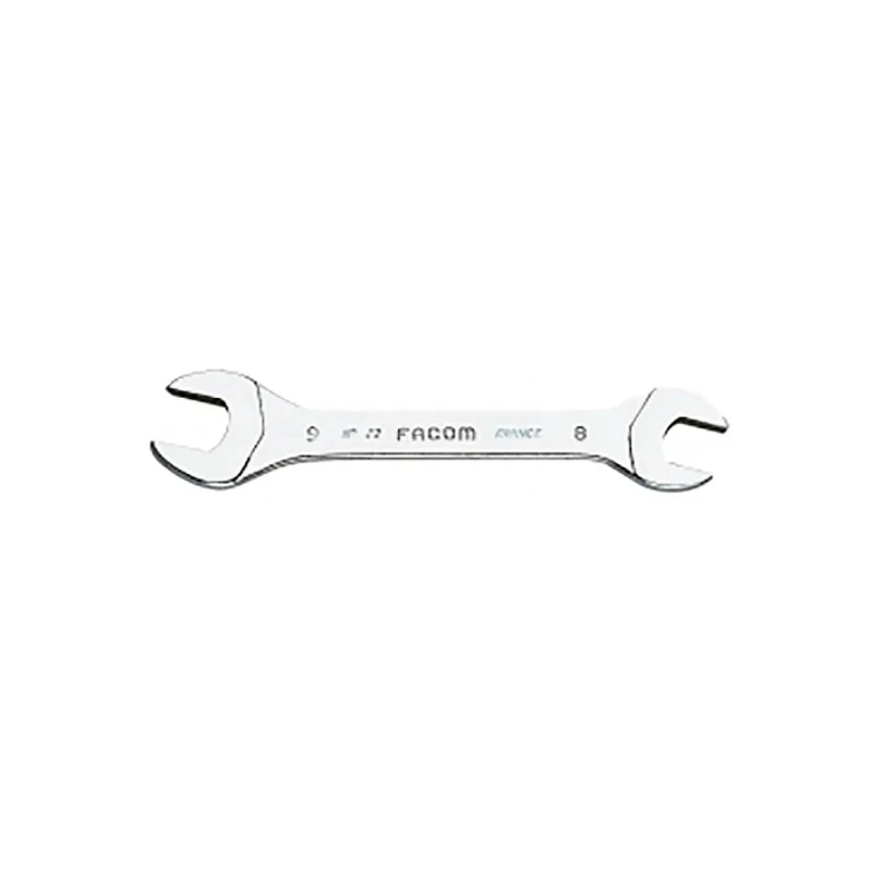 Facom Open End Spanner Metric Double Ended 10 to 13 mm², Satin Chrome Finish, 70mm Overall 22.3,2X5,5