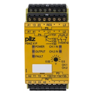 Pilz PSWZ X1P Safety Relay, 24V AC/DC, 240V AC/DC Coil Voltage, 2 Safety Contacts, 1 Auxiliary Contact, DIN Rail Mount 777949