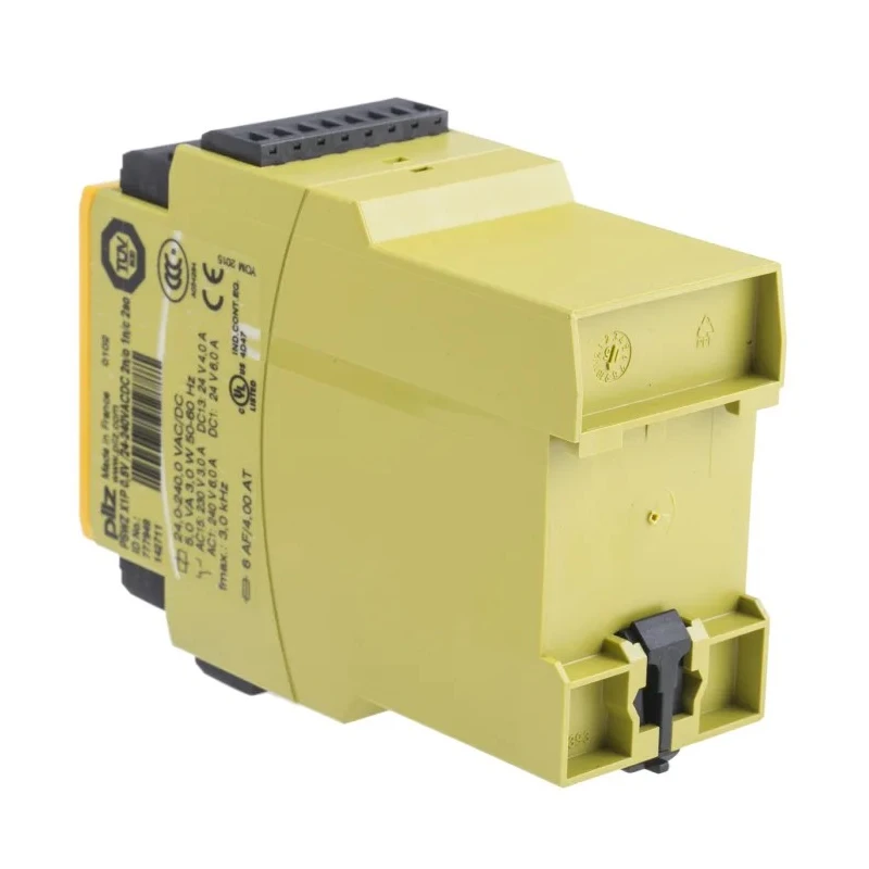 Pilz PSWZ X1P Safety Relay, 24V AC/DC, 240V AC/DC Coil Voltage, 2 Safety Contacts, 1 Auxiliary Contact, DIN Rail Mount 777949
