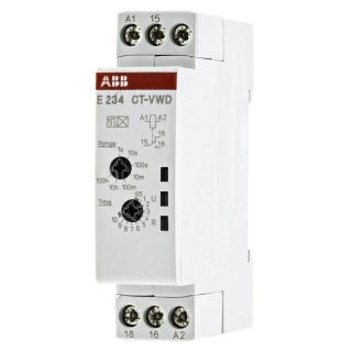 ABB DIN Rail Timer Relay, 1-Contact, 240 V DC/AC, Time Range 0.05 to 360000 s, 1-Function, SPDT 1SVR500130R0000 CT-VWD.12
