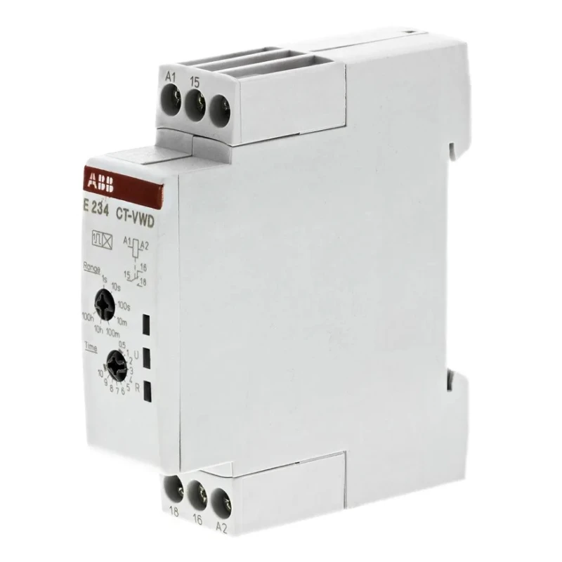 ABB DIN Rail Timer Relay, 1-Contact, 240 V DC/AC, Time Range 0.05 to 360000 s, 1-Function, SPDT 1SVR500130R0000 CT-VWD.12