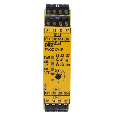 Pilz PNOZ XV1P 24V dc Safety Relay 2 Safety Contacts DIN Rail Mount IP20 Model 