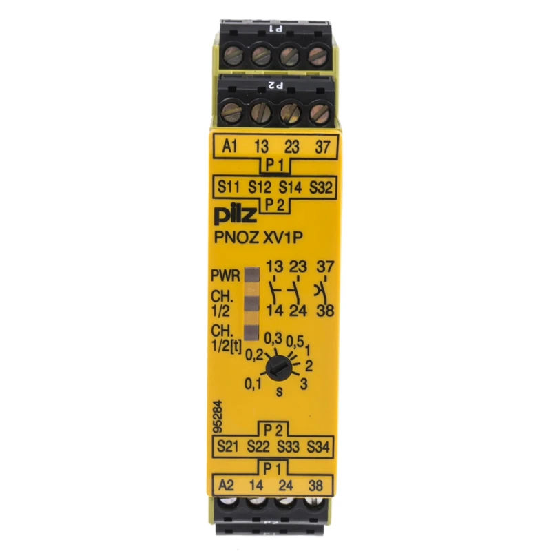 Pilz PNOZ XV1P 24V dc Safety Relay 2 Safety Contacts DIN Rail Mount IP20 Model 