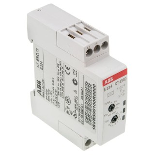 ABB 1SVR Series DIN Rail Timer Relay 1-Contact, 24 to 240 V AC / 48 V DC, ON Delay, 0.05 s to 100 1SVR500100R0000 CT-ERD.12