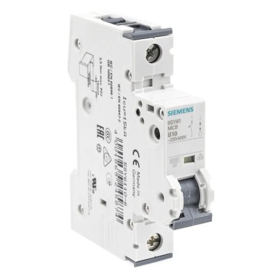 Siemens SENTRON Miniature Circuit Breaker, 1-Pole, 10A, Type B, 400V AC, 6 kA Breaking Capacity 5SY6110-6