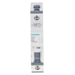 Siemens SENTRON Miniature Circuit Breaker 1-Pole 16A Type B 400V AC 60V DC 6kA Breaking Capacity 5SY6116-6