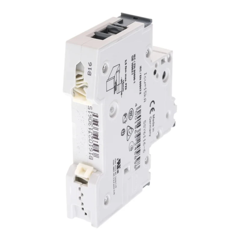 Siemens SENTRON Miniature Circuit Breaker 1-Pole 16A Type B 400V AC 60V DC 6kA Breaking Capacity 5SY6116-6