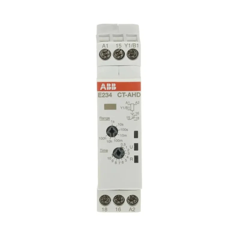 ABB DIN Rail Timer Relay 1-Contact OFF Delay 48 V DC 24/240 V AC 0.05 s to 100 h SPDT 1SVR500110R0000 CT-AHD.12