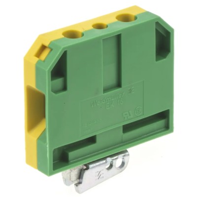 Weidmüller 2-Way EK 16 Earth Terminal Block, Nylon Housing, Screw Termination, 16mm², 80A, 800V, ATEX 0374660000