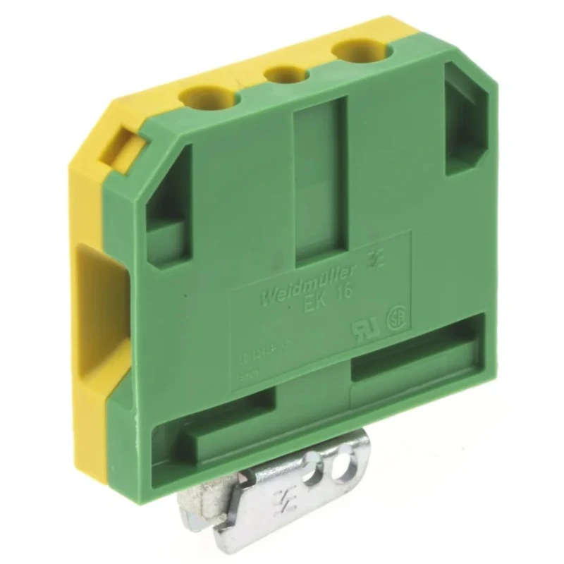 Weidmüller 2-Way EK 16 Earth Terminal Block, Nylon Housing, Screw Termination, 16mm², 80A, 800V, ATEX 0374660000