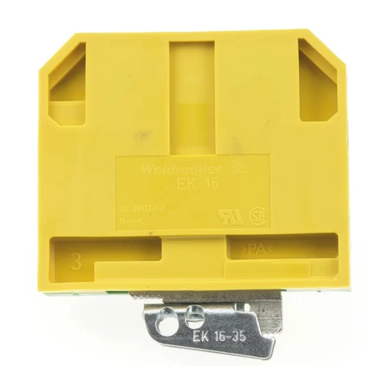 Weidmüller 2-Way EK 16 Earth Terminal Block, Nylon Housing, Screw Termination, 16mm², 80A, 800V, ATEX 0374660000