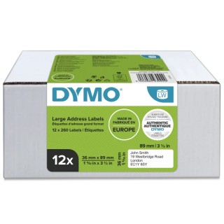Dymo White Yellow Print Label Roll 89 mm Width 240 Per Pack 89 mm 2093093