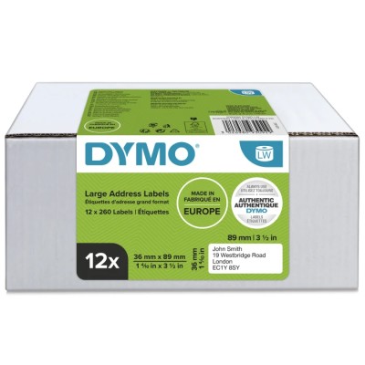Dymo White Yellow Print Label Roll 89 mm Width 240 Per Pack 89 mm 2093093