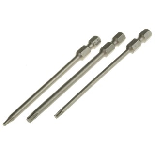 Bosch Hex, Torx Screwdriver Bit Set, 3 Pieces, Sizes T8 T10 T15, 89mm Length, Hex Drive 2607001759