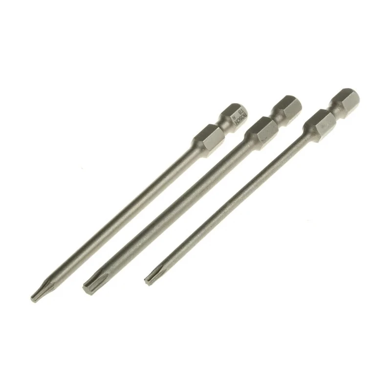 Bosch Hex, Torx Screwdriver Bit Set, 3 Pieces, Sizes T8 T10 T15, 89mm Length, Hex Drive 2607001759