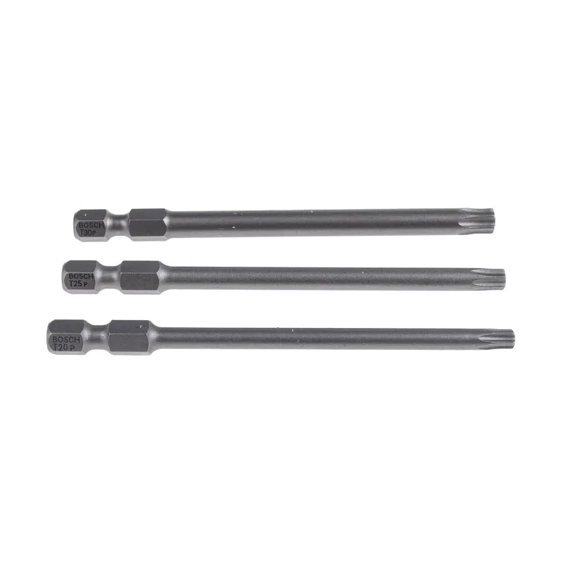 Bosch Hex, Torx Screwdriver Bit Set, 3 Pieces T20 T25 T30, 89mm Length, Hex Drive 2607001760