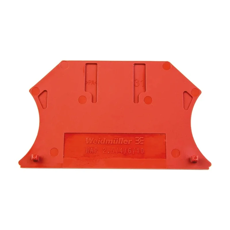 Weidmüller WAP Series Red Wemid Material End Cover for DIN Rail Terminal Blocks 1050040000