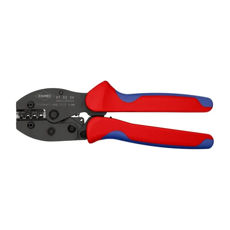 Knipex Crimp Tool for Uninsulated Open Barrel Terminals 220mm Length 0.1 to 2.5 mm² Wire Size 97 52 34
