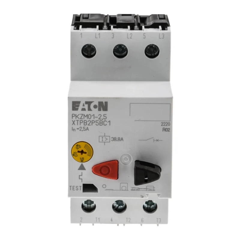 Eaton Motor Protection Circuit Breaker PKZM 01 Series 1.6-2.5A, 690V AC, 3 Poles, -25°C to 55°C 278481 PKZM01-2,5