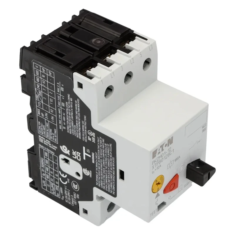 Eaton Motor Protection Circuit Breaker 10, 12 A, 690V AC, 3 Poles, Thermal-Magnetic, PKZM 01 Series 278485 PKZM01-12