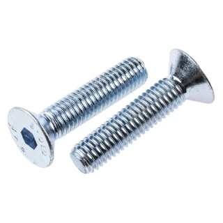 RS PRO Bright Zinc Plated Steel Hex Socket Countersunk Screw M8 x 35 mm 491-5186