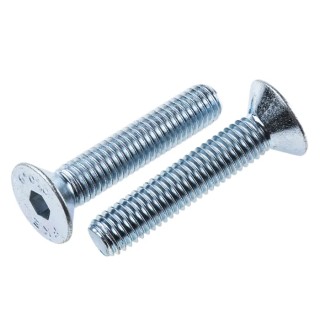 RS PRO Bright Zinc Plated Steel Hex Socket Countersunk Screw M8 x 40 mm 491-5192