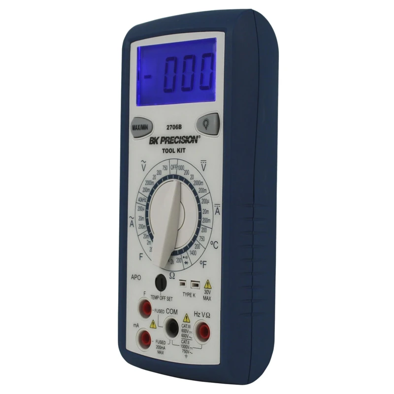 BK Precision Handheld Digital Multimeter 200mA AC/DC, 750V AC, 1kV DC BK2706B