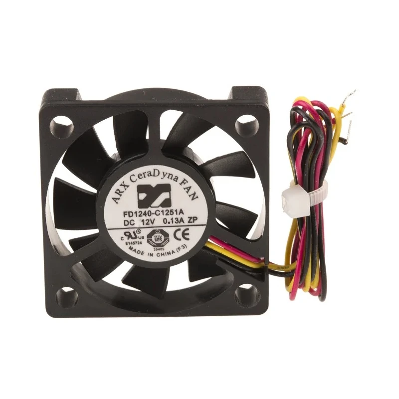 ARX CeraDyna Series Axial Fan 12V DC 8.9 m³/h 1.2 W 120 mA Max IP20 40 mm Square Frame 