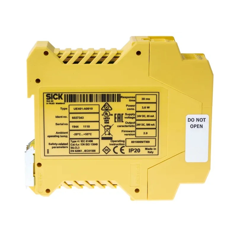 SICK 24V DC Safety Relay Snap-On Mount 3.6W Power Consumption UE401