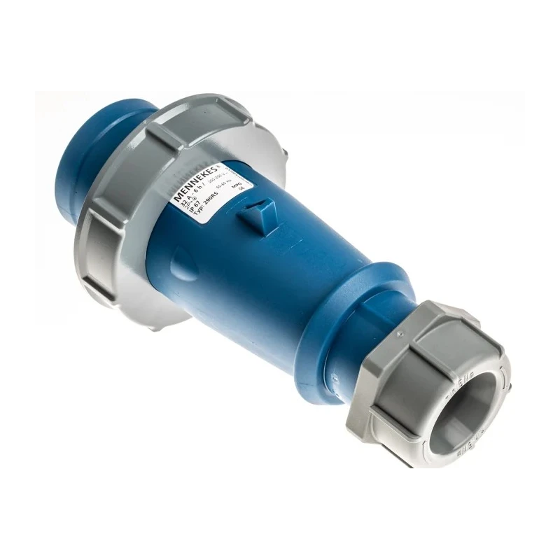 MENNEKES AM-TOP IP67 Blue Cable Mount 3P Straight Industrial Power Connector 32A 230V 