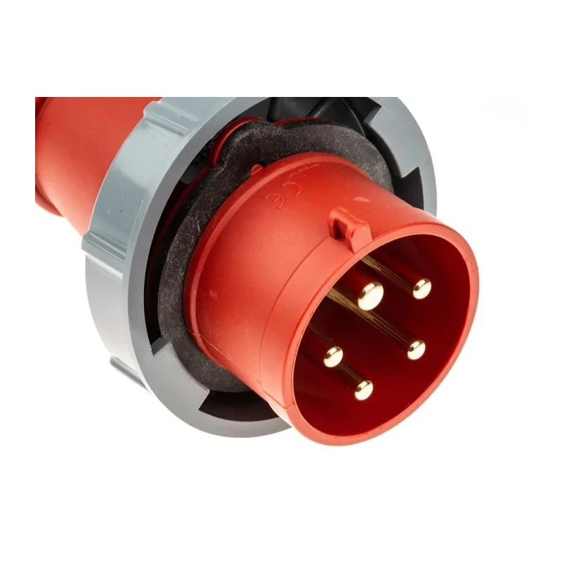 MENNEKES AM-TOP IP67 Red Cable Mount 3P+N+PE Straight Industrial Power Connector 32A 400V 