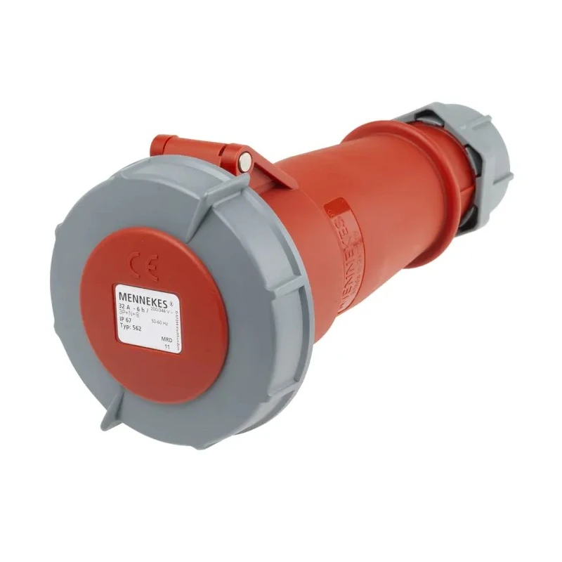 MENNEKES Industrial Power Connector 32A 400V IP67 Red Cable Mount AM-TOP 