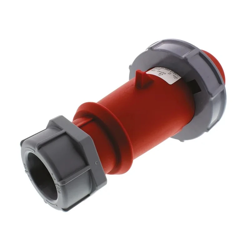 MENNEKES AM-TOP IP67 Red Cable Mount 4P Straight Mains Connector 32A 400V Phase Inverter 