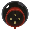 MENNEKES AM-TOP IP67 Red Cable Mount 4P Straight Mains Connector 32A 400V Phase Inverter 