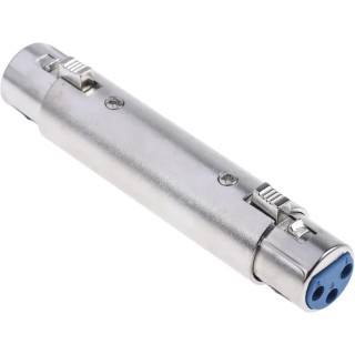 RS PRO AV Adapter Female to Female 3-pin XLR Straight Metal Housing Gold Plated 192-4475