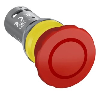 ABB Compact Series Pull Release Emergency Stop Push Button, Panel Mount, 22.5 mm Cutout, 1 1SFA619551R1071 - CE4P-10R-11