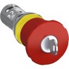 ABB 1SFA Series Key Release Emergency Stop Push Button Panel Mount 22.5 mm Cutout SPDT 300V 1SFA619552R1071 - CE4K1-10R-11