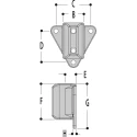 Kee Lite Aluminium Side Palm Fixing Wall Flange for Round Tube L68-7