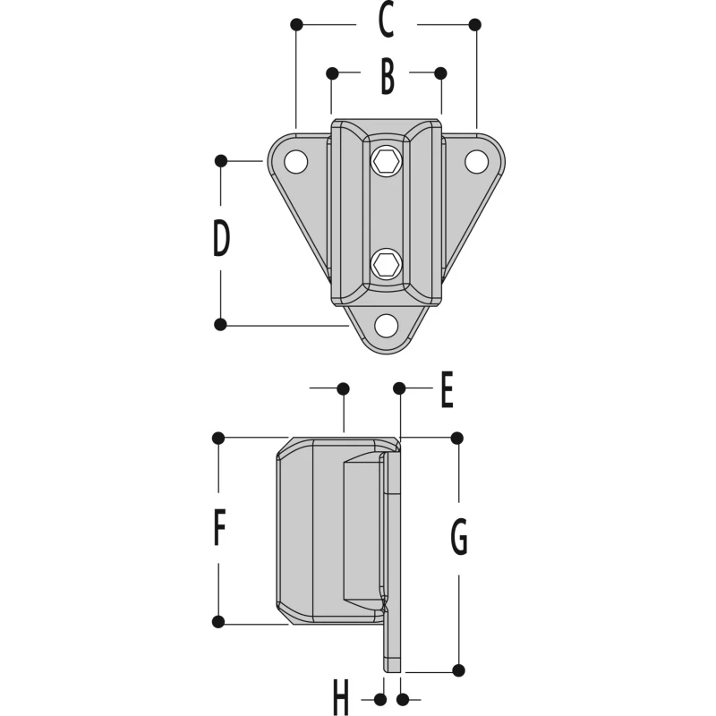 Kee Lite Aluminium Side Palm Fixing Wall Flange for Round Tube L68-7