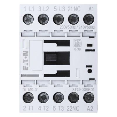 Eaton DILM Contactor 230V AC Coil, 3-Pole, 9 A, 4 kW Motor Control 276725 DILM9-01(230V50HZ,240V60HZ)