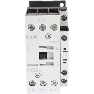 Eaton DILM Contactor 3-Pole 25 A 11 kW 24V dc Coil Screw Terminals 277146 DILM25-10(RDC24)