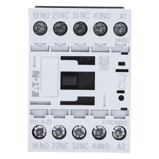 Eaton Contactor 24V DC Coil 4-Pole, 4 A Contact Current, 415V AC Contact Voltage 276414 DILA-22(24VDC)