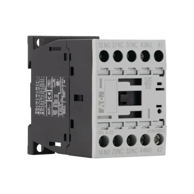 Eaton Contactor Relay 24V AC Coil, 4-Pole, 4 A Contact Current, 2 NO/2 NC Auxiliary Contacts, 415V AC 276386 DILA-22(24V50HZ)