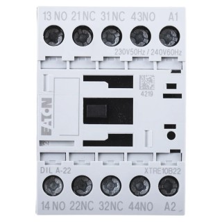 Eaton Contactor Relay DILA Series 230V AC Coil, 4A Contact Current, 2 NO/2 NC Contacts 276399 DILA-22(230V50HZ,240V60HZ)