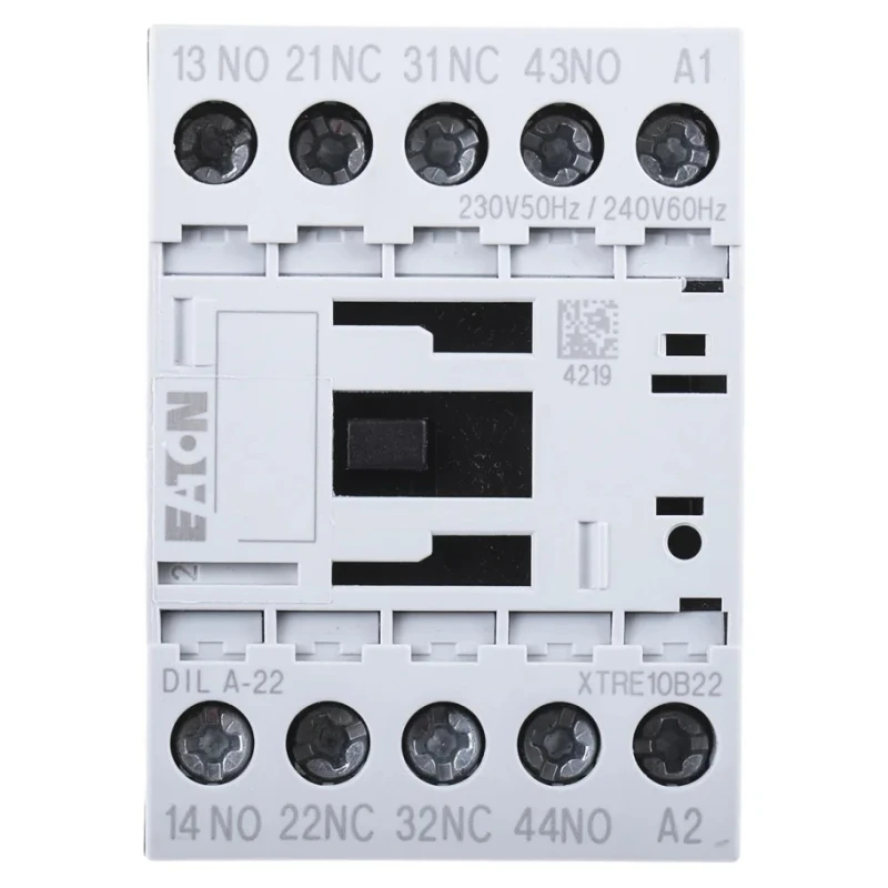 Eaton Contactor Relay DILA Series 230V AC Coil, 4A Contact Current, 2 NO/2 NC Contacts 276399 DILA-22(230V50HZ,240V60HZ)