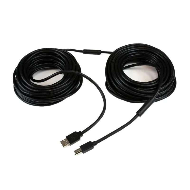 StarTech.com USB 2.0 Male USB 2.0 Type A to Male USB B Cable Black PVC Jacket 20m USB2HAB65AC