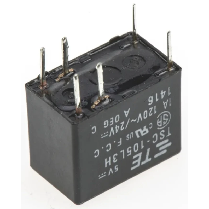 TE Connectivity PCB Signal Relay 5V DC Coil 1A Switching Current DPDT 300mW Coil Power TSC-105L3H000