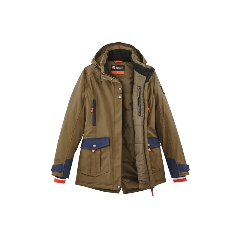 Parade Waterproof Breathable Khaki Parka Jacket for Women XL with Zipper Closure 17OMESSA1788TXL