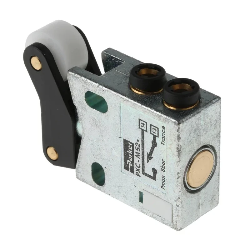 Parker Pneumatic Manual Control Valve, Roller Mechanism, G 1/8 in Thread, Push-in and Threaded Ports, 3/2 Function PXC-M521